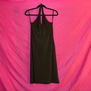 Chocolate Colored Stretchy Halter Bodycon Dress